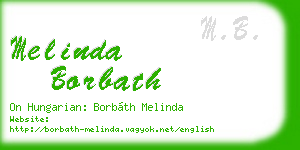 melinda borbath business card